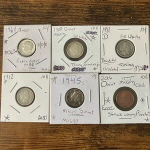 Assorted Dime Collectible Coins Set